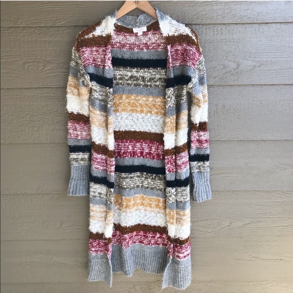 Sun & Shadow Multi Color Striped Long Cardigan - Picture 3 of 7